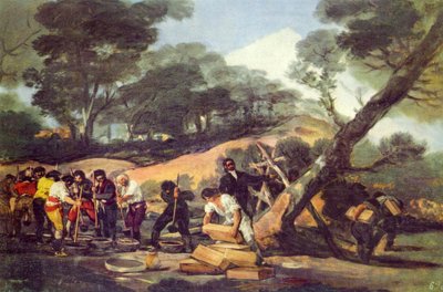 Fabricación de pólvora en la Sierra de Tardienta de Francisco de Goya
